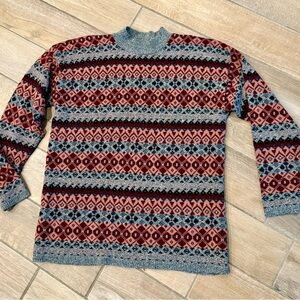 Vintage fair isle pattern sweater. 90's cool. Size XL
cabincore oversized